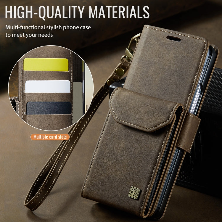 For Samsung Galaxy Z Fold5 5G AutSpace A23 Organ Card Bag Magnetic RFID PU Phone Case