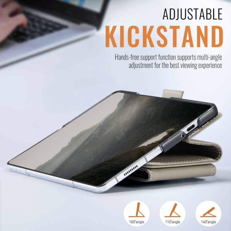 For Samsung Galaxy Z Fold5 5G AutSpace A23 Organ Card Bag Magnetic RFID PU Phone Case