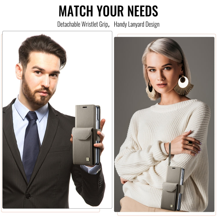 For Samsung Galaxy Z Fold5 5G AutSpace A23 Organ Card Bag Magnetic RFID PU Phone Case