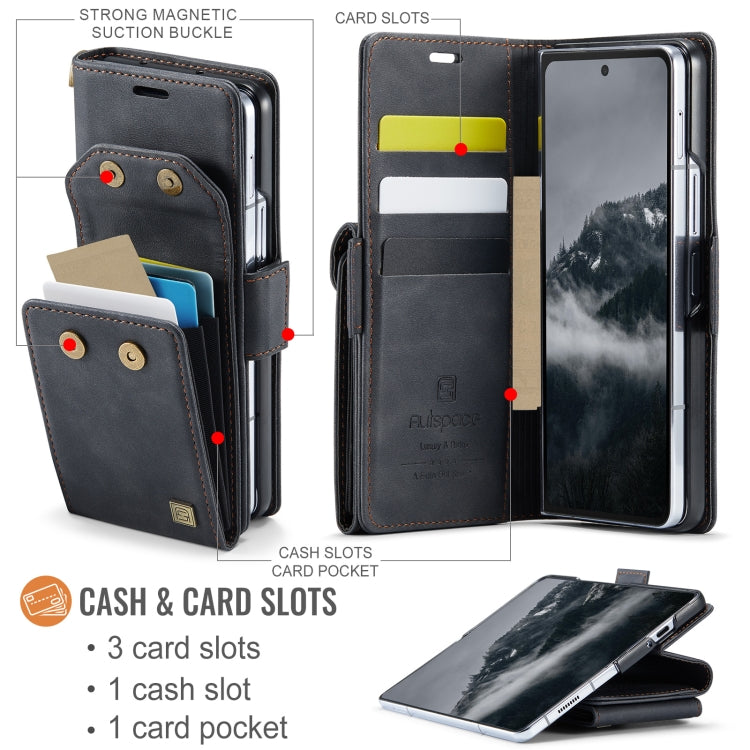 For Samsung Galaxy Z Fold5 5G AutSpace A23 Organ Card Bag Magnetic RFID PU Phone Case