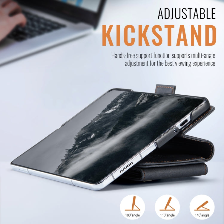 For Samsung Galaxy Z Fold5 5G AutSpace A23 Organ Card Bag Magnetic RFID PU Phone Case
