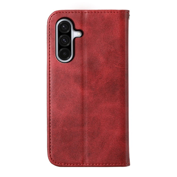 For Samsung Galaxy A36 Cubic Grid Calf Texture Magnetic Leather Phone Case