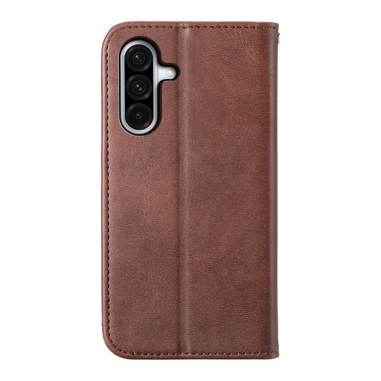 For Samsung Galaxy A36 Cubic Grid Calf Texture Magnetic Leather Phone Case