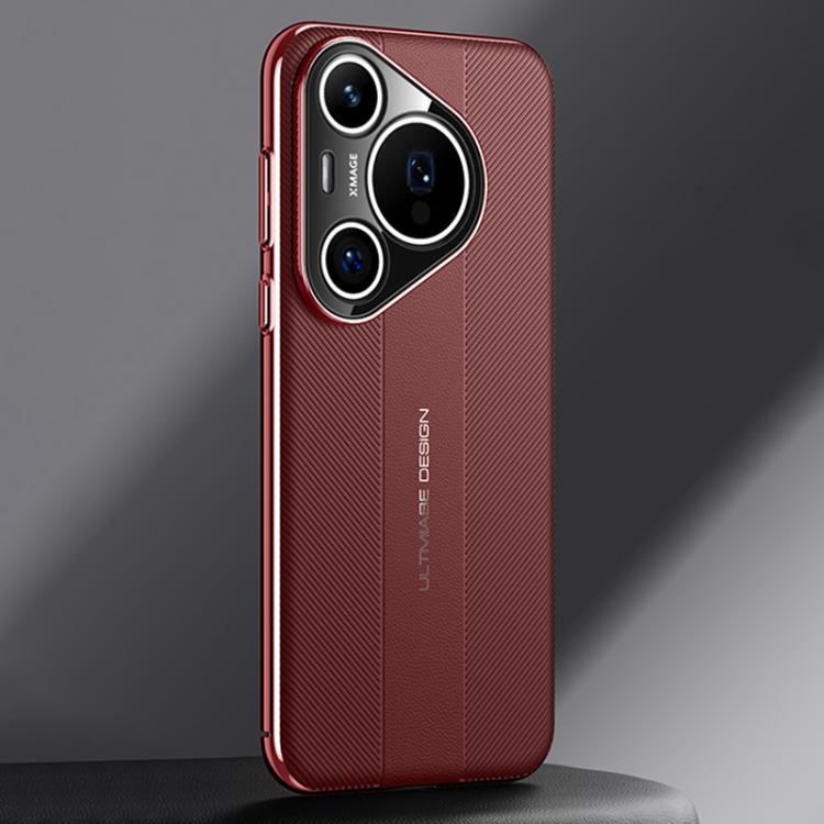 For Huawei Pura 70 Pro Imitation Ultimate Design Plain Leather Phone Case