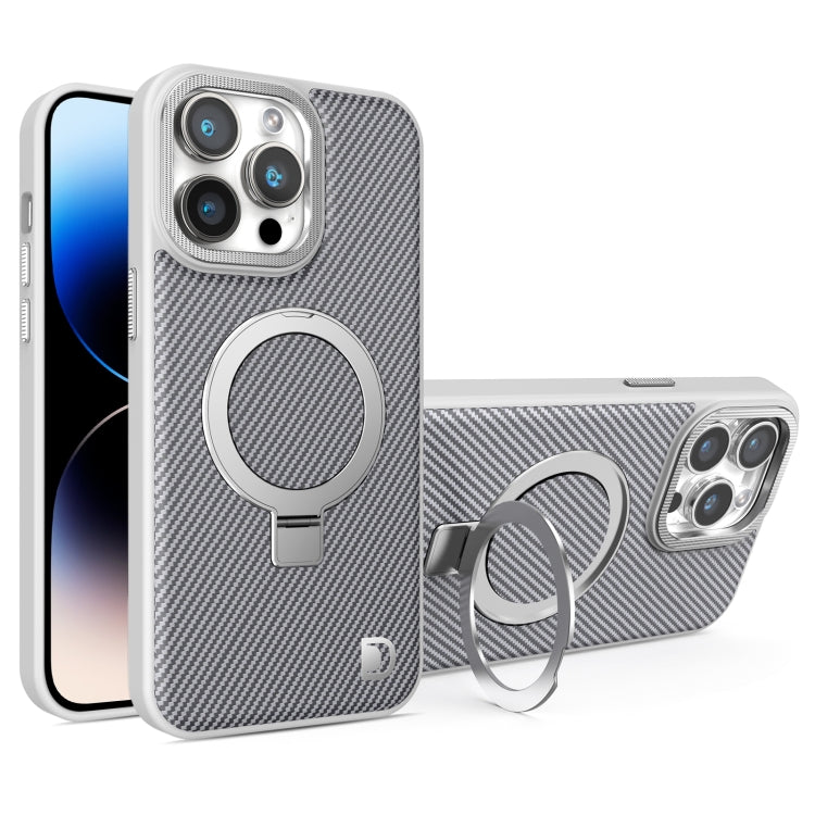 For iPhone 14 Pro Carbon Fiber MagSafe Holder Phone Case