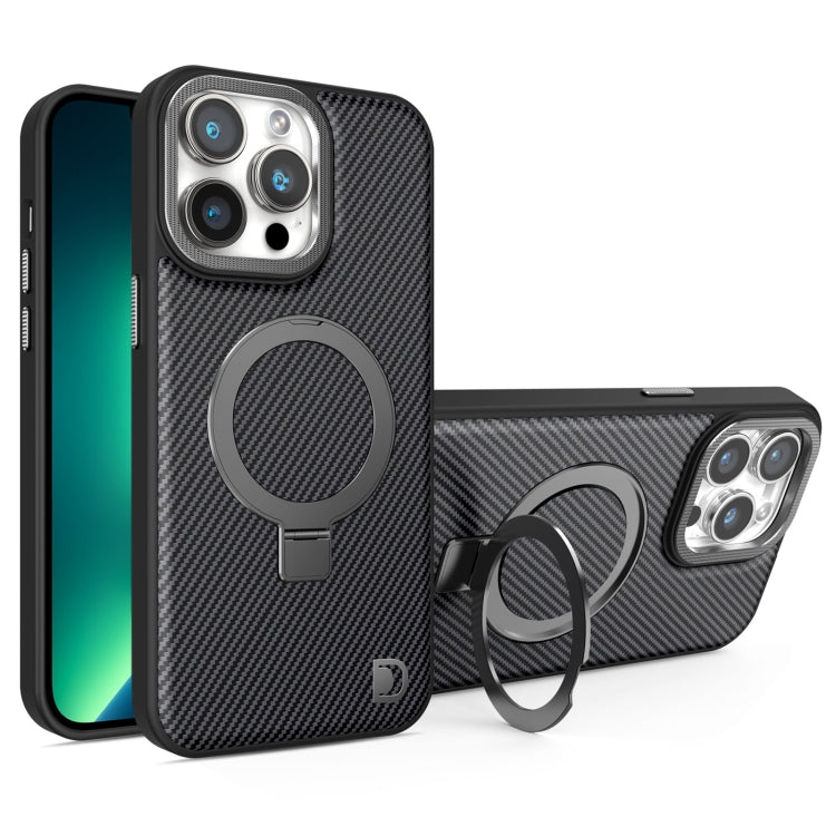 For iPhone 13 Pro Carbon Fiber MagSafe Holder Phone Case