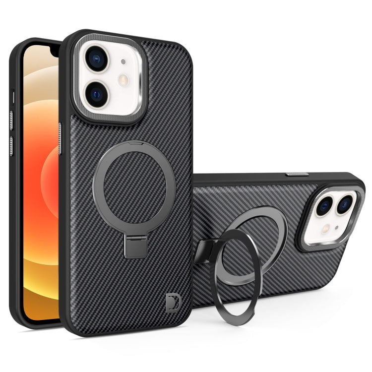 For iPhone 12 Carbon Fiber MagSafe Holder Phone Case