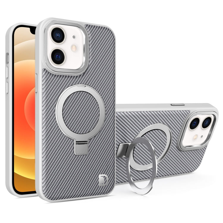 For iPhone 12 Carbon Fiber MagSafe Holder Phone Case