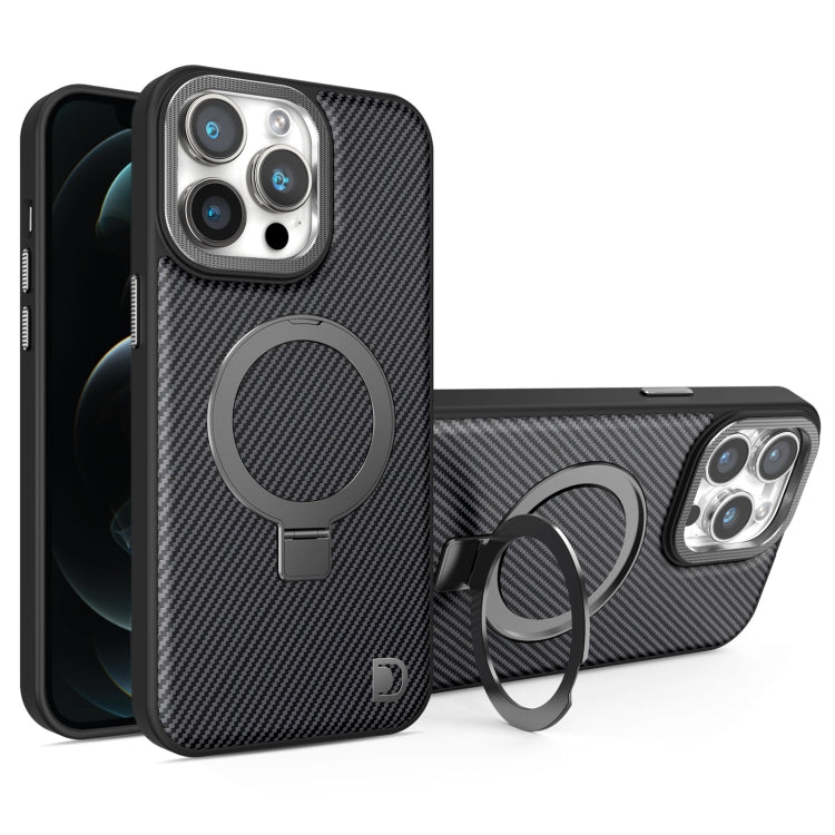 For iPhone 12 Pro Carbon Fiber MagSafe Holder Phone Case