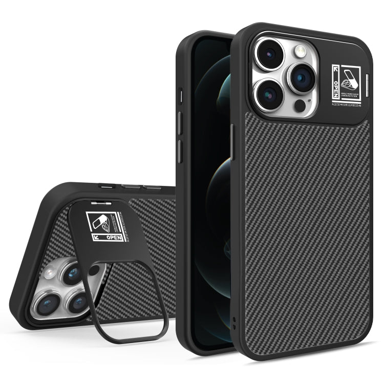 For iPhone 12 Pro Folding Holder Carbon Fiber MagSafe Phone Case