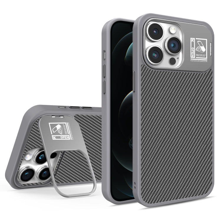 For iPhone 12 Pro Max Folding Holder Carbon Fiber MagSafe Phone Case