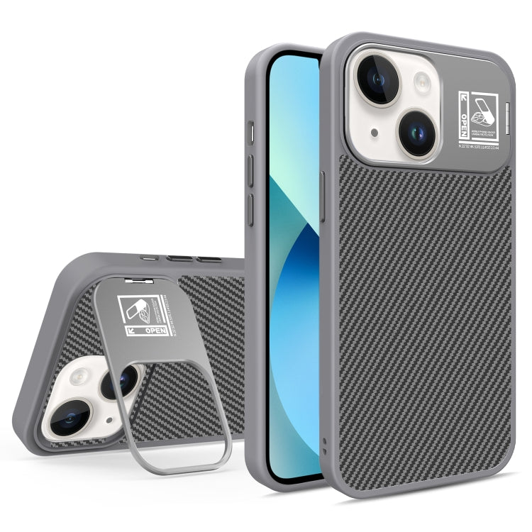 For iPhone 13 Folding Holder Carbon Fiber MagSafe Phone Case