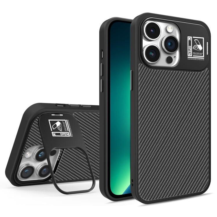 For iPhone 13 Pro Folding Holder Carbon Fiber MagSafe Phone Case