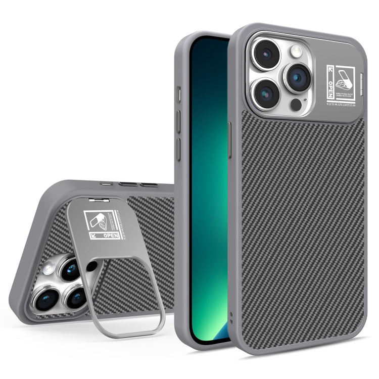 For iPhone 13 Pro Folding Holder Carbon Fiber MagSafe Phone Case