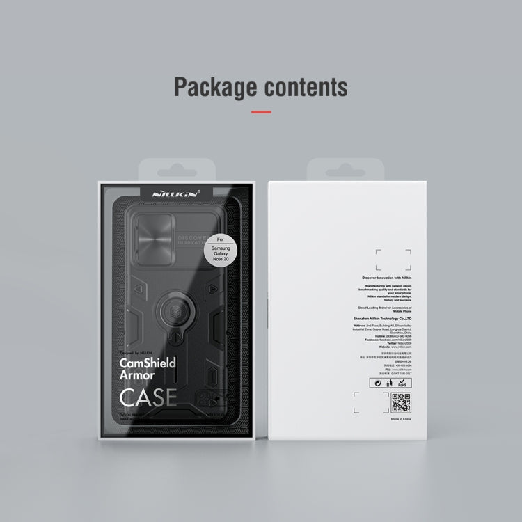 For Samsung Galaxy Note 20 NILLKIN Shockproof CamShield Armor Protective Case with Invisible Ring Holder