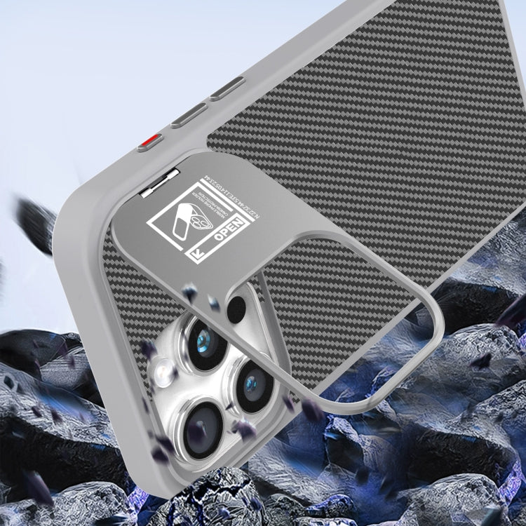 For iPhone 13 Folding Holder Carbon Fiber MagSafe Phone Case