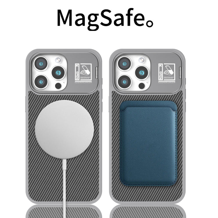 For iPhone 15 Pro Folding Holder Carbon Fiber MagSafe Phone Case