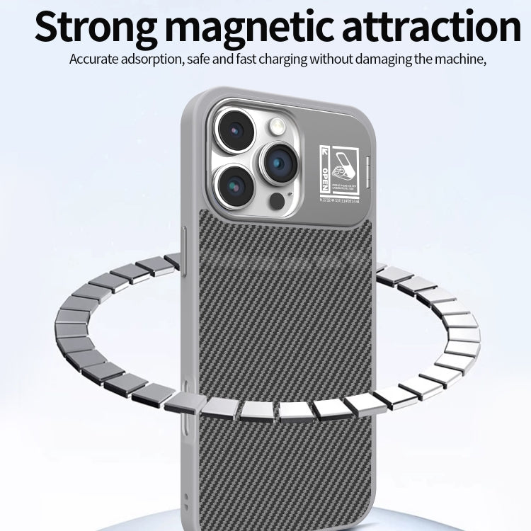For iPhone 16 Folding Holder Carbon Fiber MagSafe Phone Case