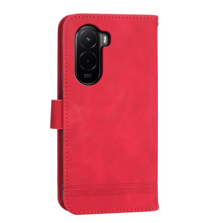 For Xiaomi Poco M7 4G 169mm Dierfeng Dream Line TPU Hybrid PU Leather Phone Case