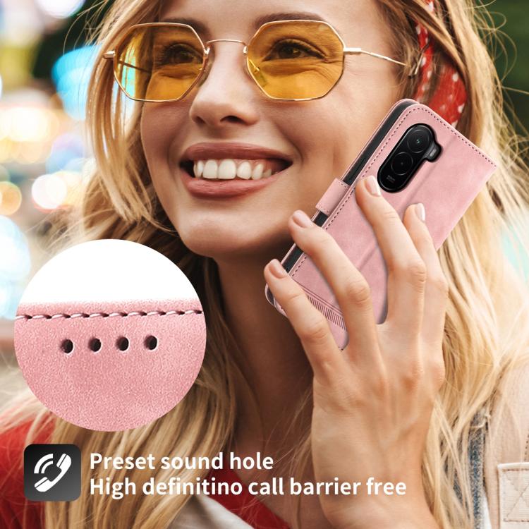 For Xiaomi Poco M7 4G 171mm Dierfeng Dream Line TPU Hybrid PU Leather Phone Case