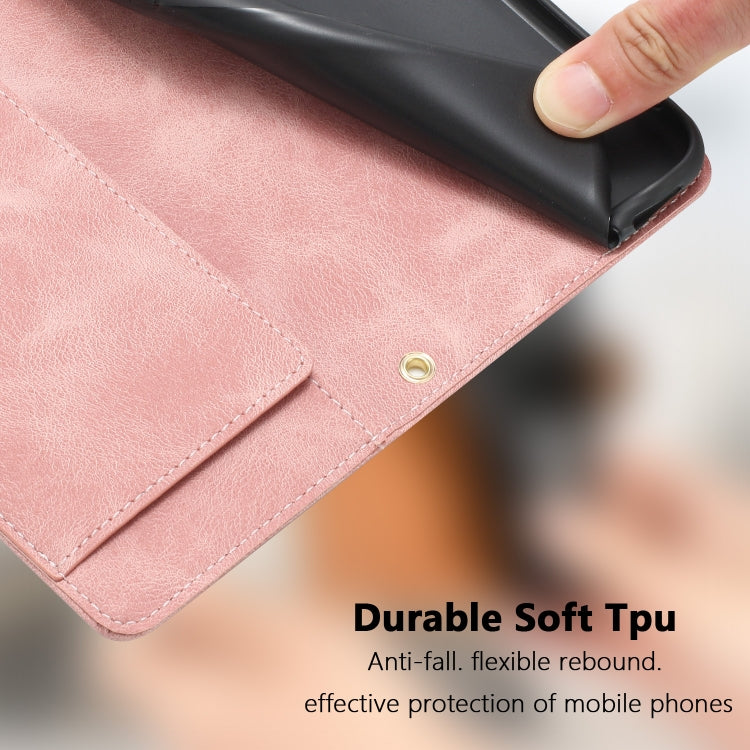 For iPhone 11 Pro Max Tulips Embossed Leather Phone Case with Lanyard