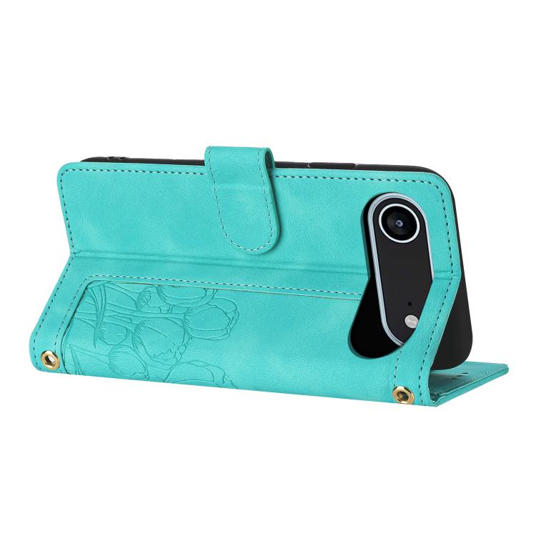 For iPhone Air Tulips Embossed Leather Phone Case with Lanyard