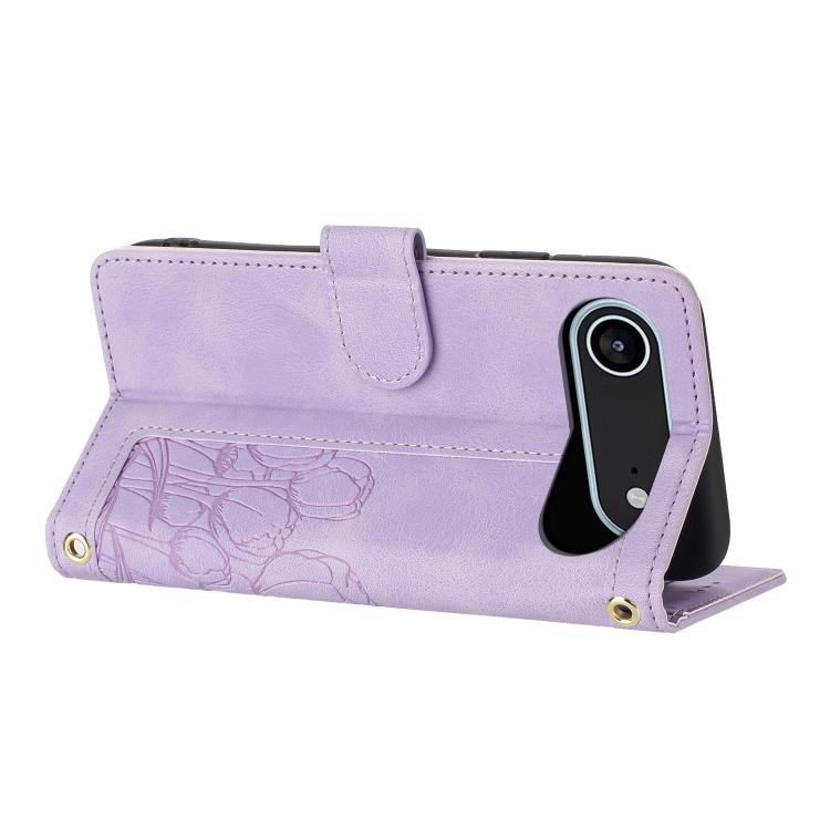 For iPhone Air Tulips Embossed Leather Phone Case with Lanyard