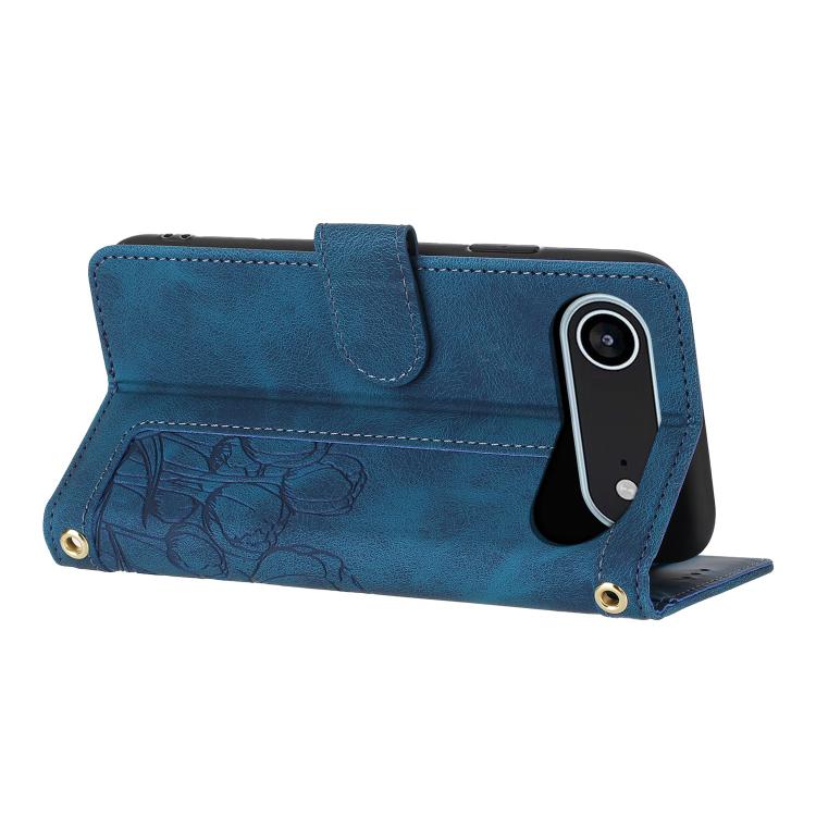 For iPhone Air Tulips Embossed Leather Phone Case with Lanyard