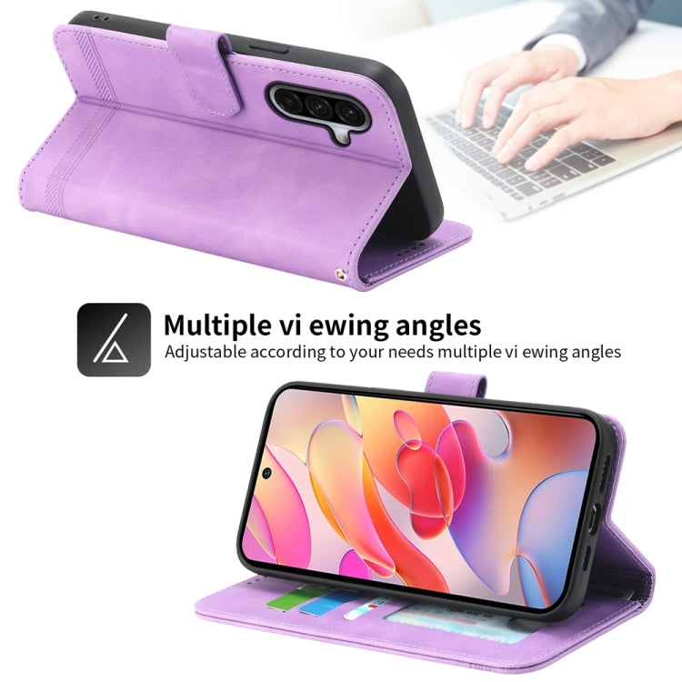 For Samsung Galaxy A36 Dierfeng Dream Line TPU Hybrid PU Leather Phone Case