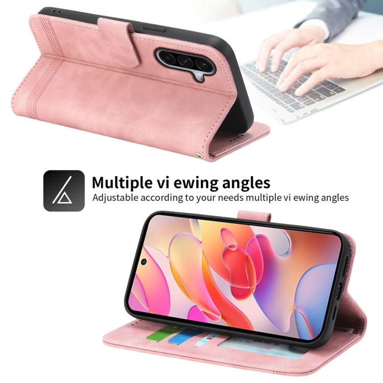 For Samsung Galaxy A36 Dierfeng Dream Line TPU Hybrid PU Leather Phone Case