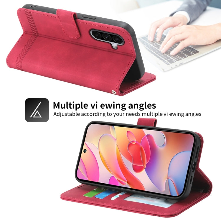 For Samsung Galaxy A36 Dierfeng Dream Line TPU Hybrid PU Leather Phone Case
