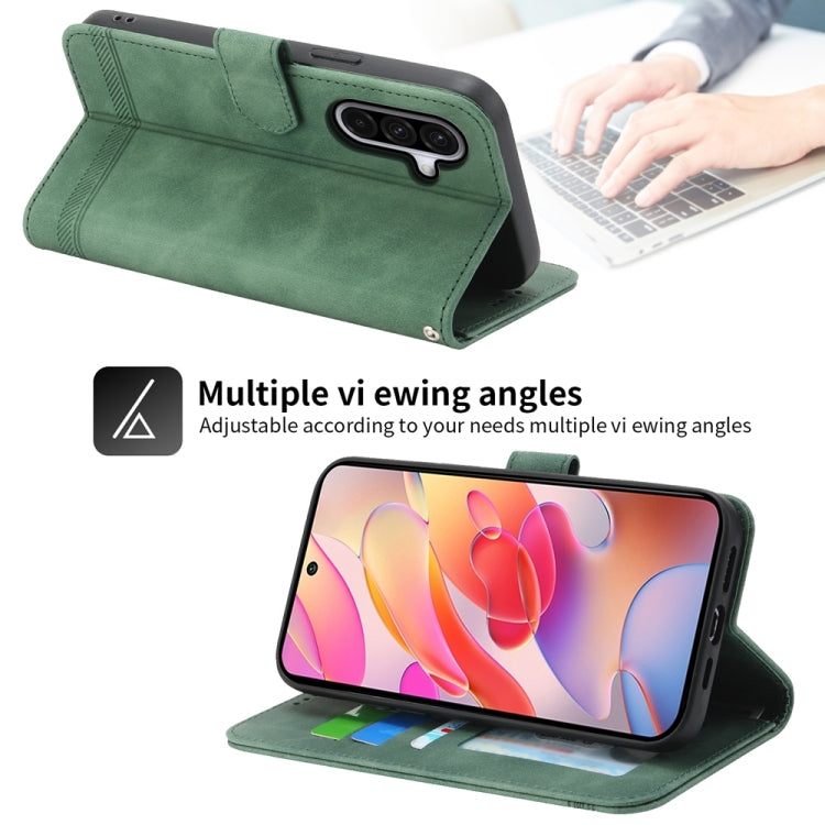 For Samsung Galaxy A36 Dierfeng Dream Line TPU Hybrid PU Leather Phone Case