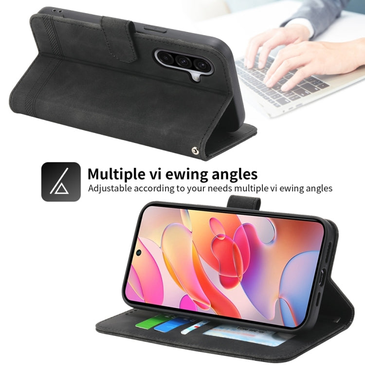 For Samsung Galaxy A36 Dierfeng Dream Line TPU Hybrid PU Leather Phone Case