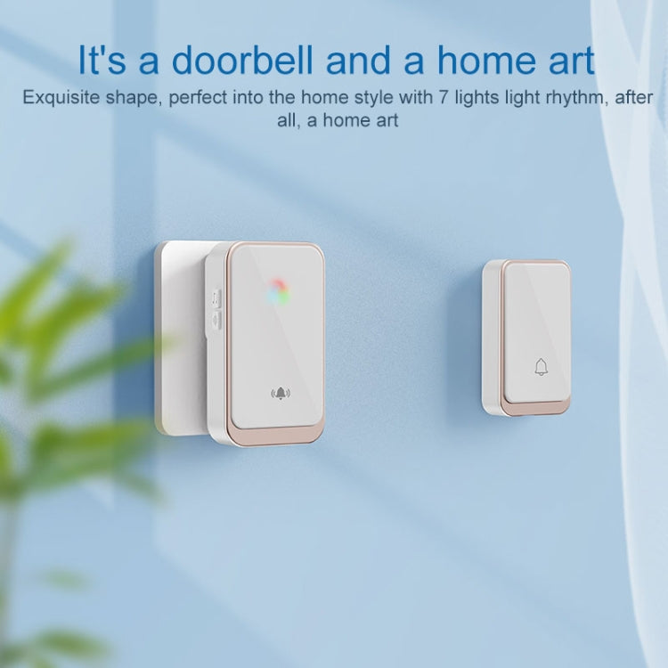 A20 Pro Plug in Free Waterproof Rechargeable Long-distance Wireless Doorbell, Plug:EU Plug - Black