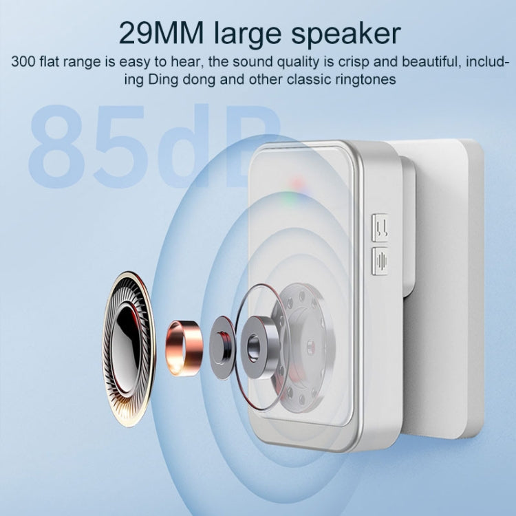 A20 Pro Plug in Free Waterproof Rechargeable Long-distance Wireless Doorbell, Plug:EU Plug - Black