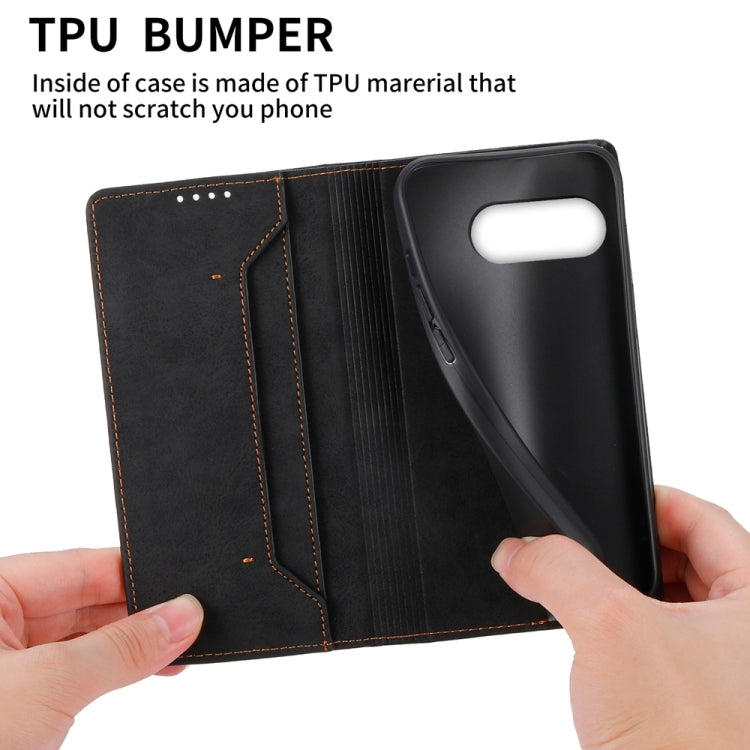 For Google Pixel 9a Business Solid Color Magnetic RFID Leather Phone Case