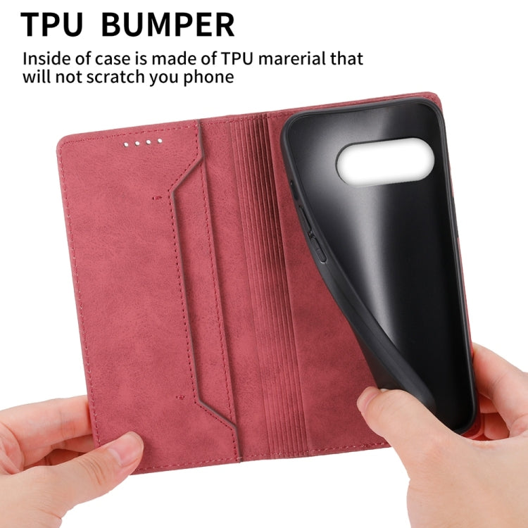 For Google Pixel 9a Business Solid Color Magnetic RFID Leather Phone Case