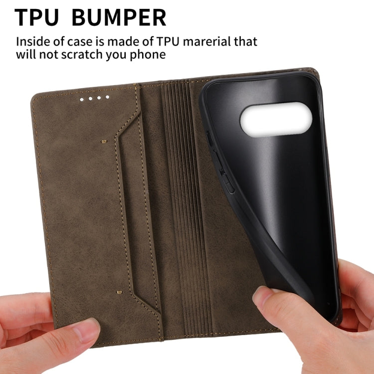 For Google Pixel 9a Business Solid Color Magnetic RFID Leather Phone Case
