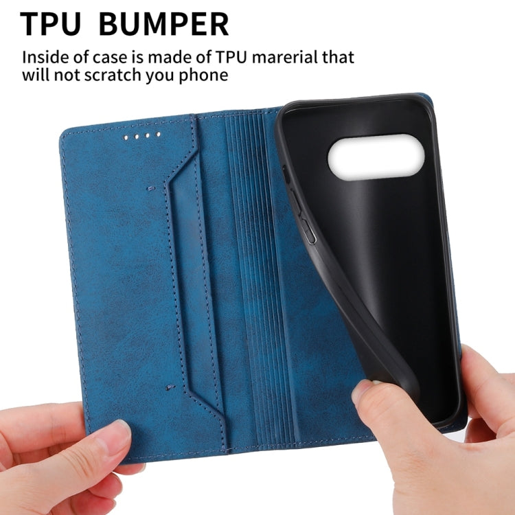 For Google Pixel 9a Business Solid Color Magnetic RFID Leather Phone Case