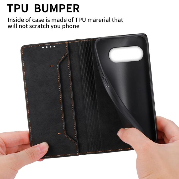 For Google Pixel 10a Business Solid Color Magnetic RFID Leather Phone Case