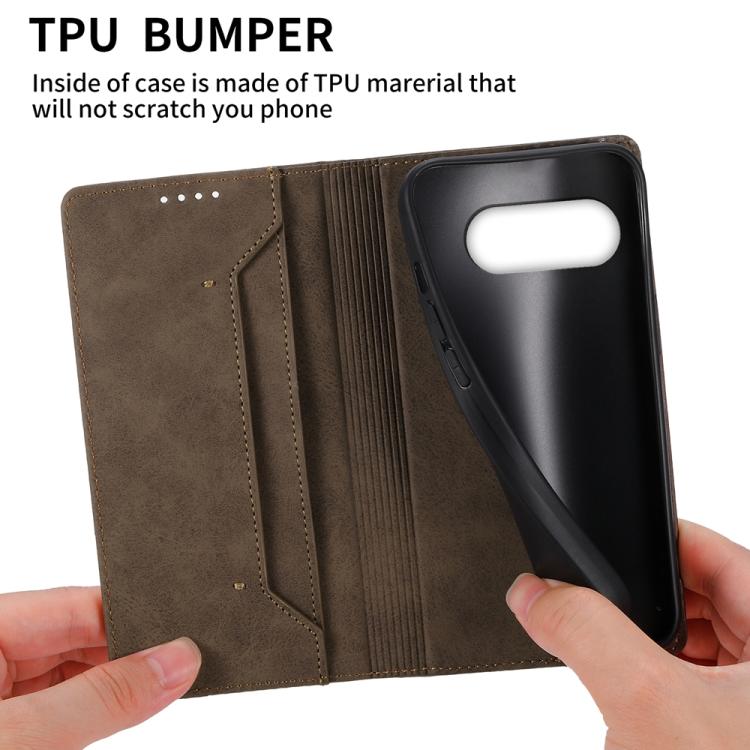 For Google Pixel 10a Business Solid Color Magnetic RFID Leather Phone Case