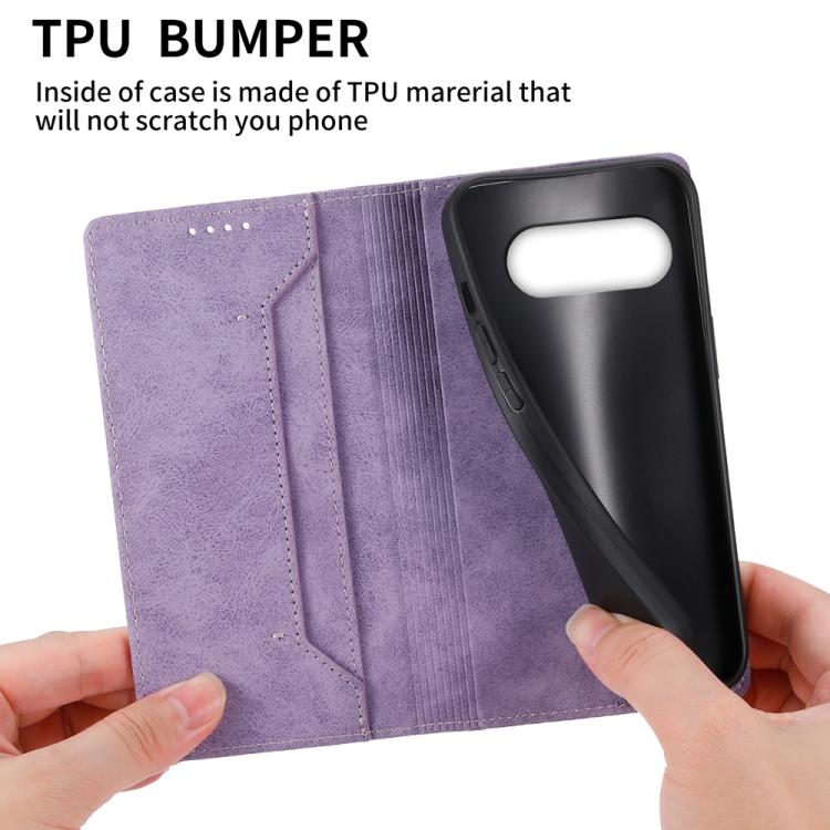 For Google Pixel 10a Business Solid Color Magnetic RFID Leather Phone Case