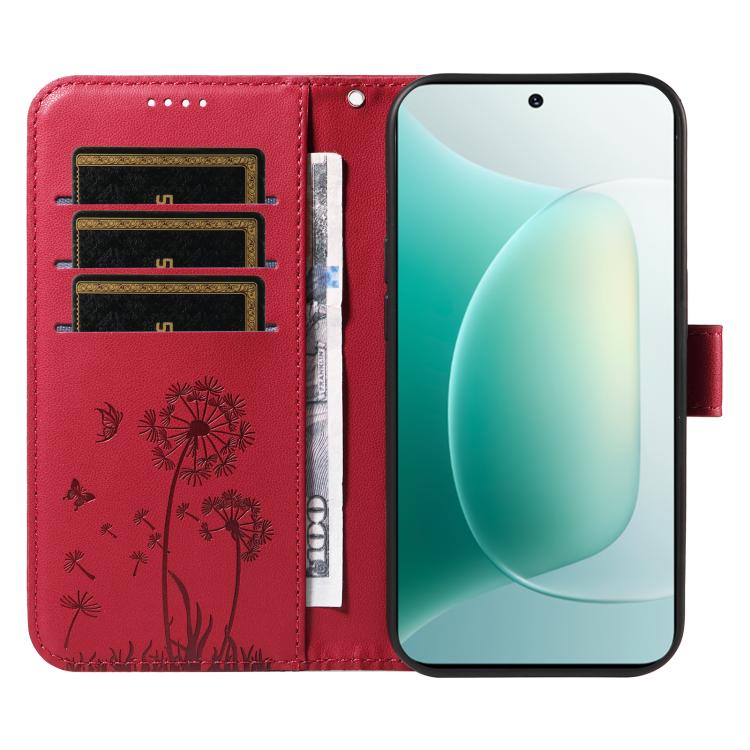 For Honor 300 Dandelion Embossed Pattern Flip Leather Phone Case