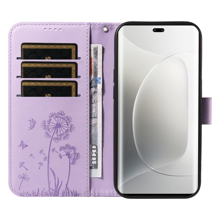 For Honor 300 Pro / 300 Ultra Dandelion Embossed Pattern Flip Leather Phone Case