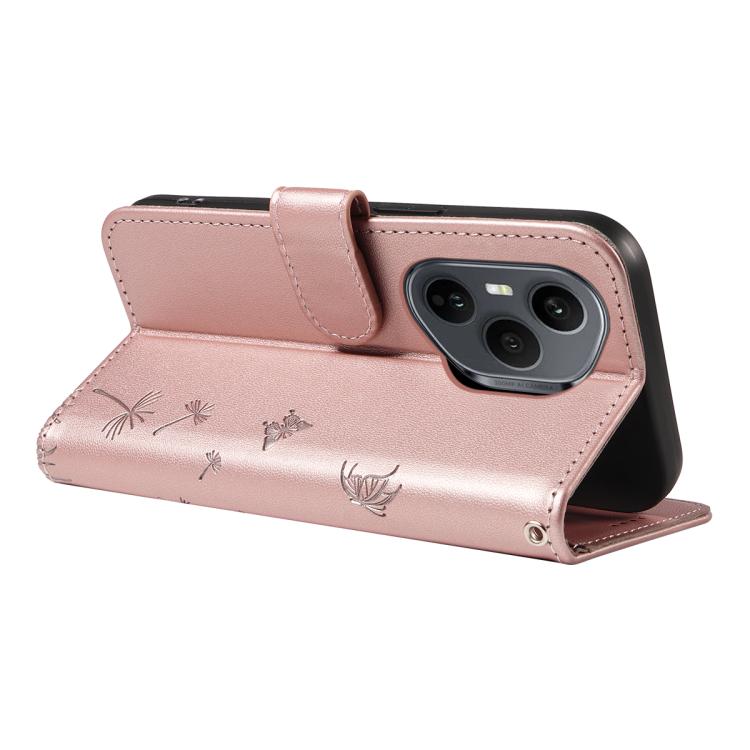 For Honor 400 Pro Global 160.8mm Dandelion Embossed Pattern Flip Leather Phone Case