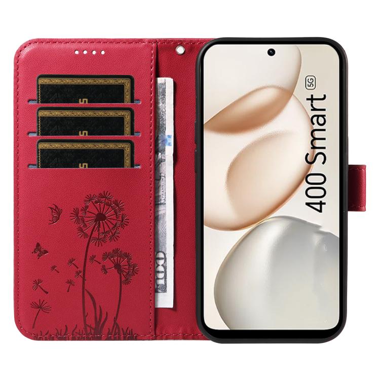 For Honor 400 Smart 5G Dandelion Embossed Pattern Flip Leather Phone Case