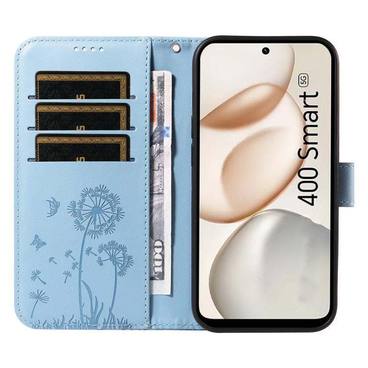 For Honor 400 Smart 5G Dandelion Embossed Pattern Flip Leather Phone Case