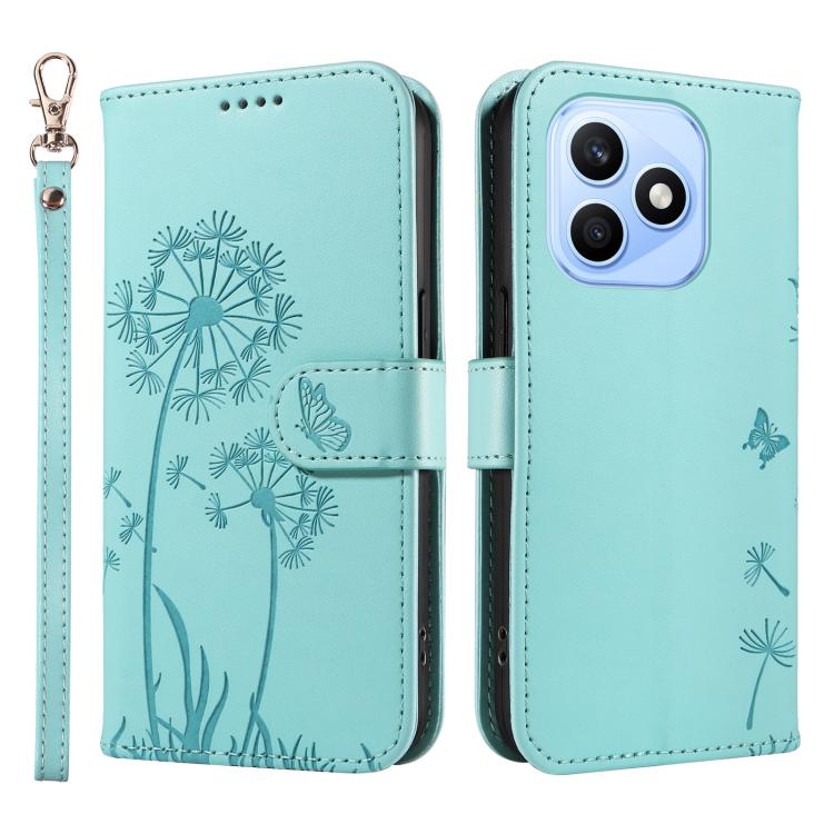 For Honor X8d 4G Global Dandelion Embossed Pattern Flip Leather Phone Case