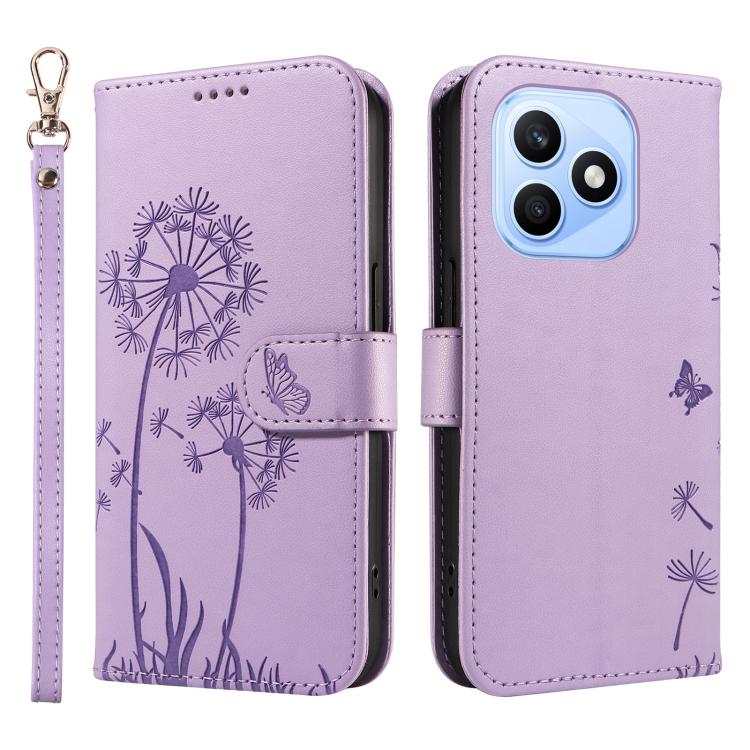 For Honor X8d 4G Global Dandelion Embossed Pattern Flip Leather Phone Case