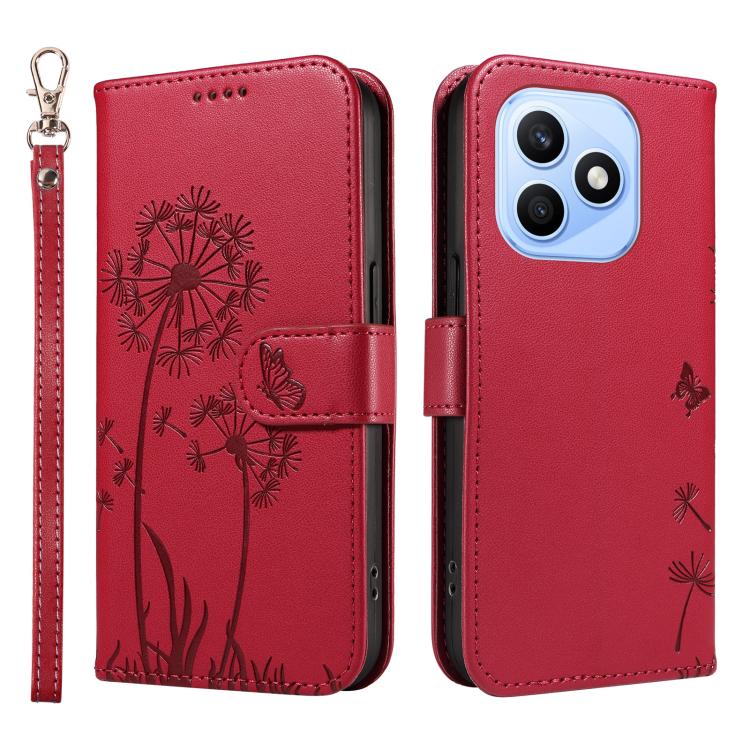 For Honor X8d 4G Global Dandelion Embossed Pattern Flip Leather Phone Case